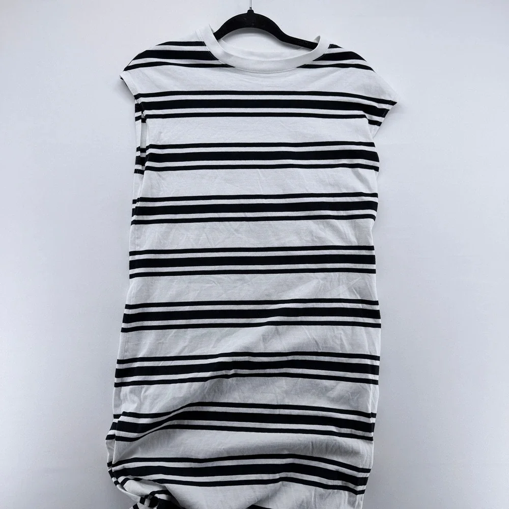 Abercrombie‎ & Fitch Black White Striped Sleeveless T-Shirt Dress XXST Tall